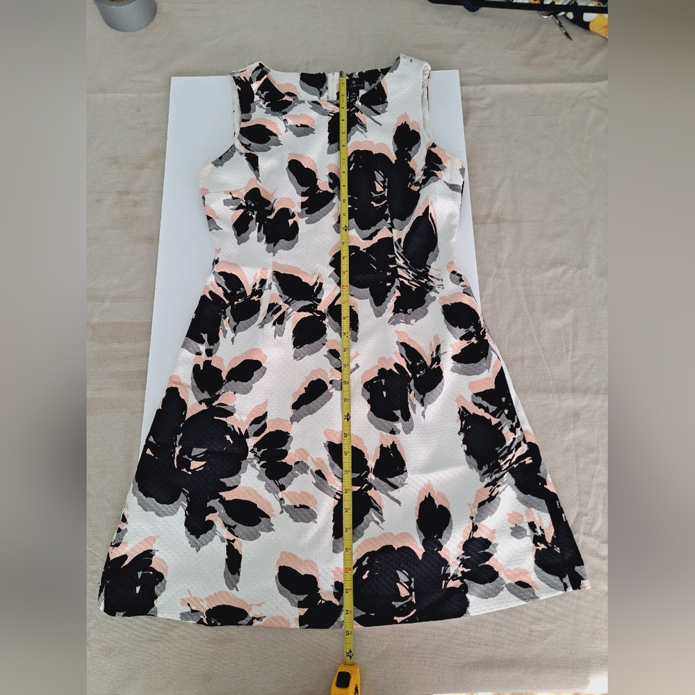 Worthington Floral Sleeveless Dress Black/Coral and White. Size 10. Worn once. - Picture 4 of 6